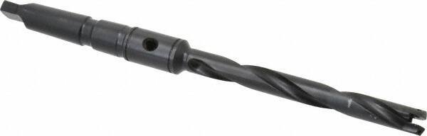 Allied Machine and Engineering - Series 0, 33/64 to 11/16" Diam, 2MT Taper Shank, Helical Flute Spade Drill - 4-1/2" Max Depth, 6-49/64" Body Length, 9-19/32" OAL, Extended Length, Through Coolant - Eagle Tool & Supply