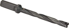 Allied Machine and Engineering - Series 0, 33/64 to 11/16" Diam, 3/4" Diam Straight Shank with Flange, Helical Flute Spade Drill - 4-1/2" Max Depth, 5-47/64" Body Length, 7-21/32" OAL, Extended Length, Through Coolant - Eagle Tool & Supply
