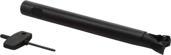 Seco - 93° Lead Angle, 1" Min Cut Diam, 0.28" Max Depth of Cut, Indexable Chamfer and Angle End Mill - 2 Inserts, XO.. 1204.. Insert Style, 7.87" Overall Length, Through Coolant, Straight Shank - Eagle Tool & Supply