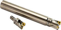 Seco - 3/4" Cut Diam, 0.04" Max Depth, M10 Modular Connection Indexable High-Feed End Mill - Screw Holding Method, 218.19-100 Insert, R217.21 Toolholder, Through Coolant - Eagle Tool & Supply