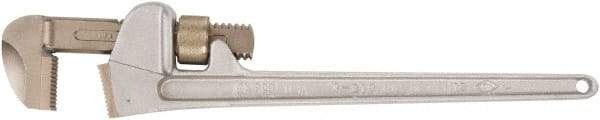 Ampco - 14" Aluminum Straight Pipe Wrench - 2-13/16" Pipe Capacity - Eagle Tool & Supply