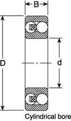 SKF - 40mm Bore Diam, 90mm OD, Open Self Aligning Radial Ball Bearing - 33mm Wide, 2 Rows, Round Bore, 3,600 Lb Static Capacity, 12,100 Lb Dynamic Capacity - Eagle Tool & Supply