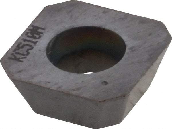 Kennametal - SEHW43 Grade KC510M Carbide Milling Insert - TiAlN Finish, 3/16" Thick, 1/2" Inscribed Circle, 1mm Corner Radius - Eagle Tool & Supply