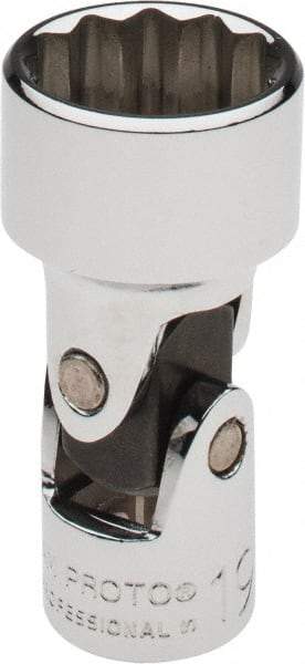 Proto - 3/8" Drive, Standard Hand Socket - 12 Points, 2-3/32" OAL, Alloy Steel, Chrome Finish - Eagle Tool & Supply