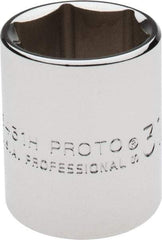 Proto - 31/32", 1/2" Drive, Standard Hand Socket - 6 Points, 1-9/16" OAL, Alloy Steel, Chrome Finish - Eagle Tool & Supply