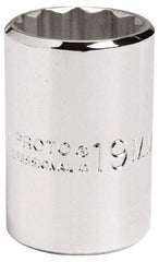 Proto - 1/2" Drive, Standard Hand Socket - 12 Points, 2-1/4" OAL, Alloy Steel, Chrome Finish - Eagle Tool & Supply
