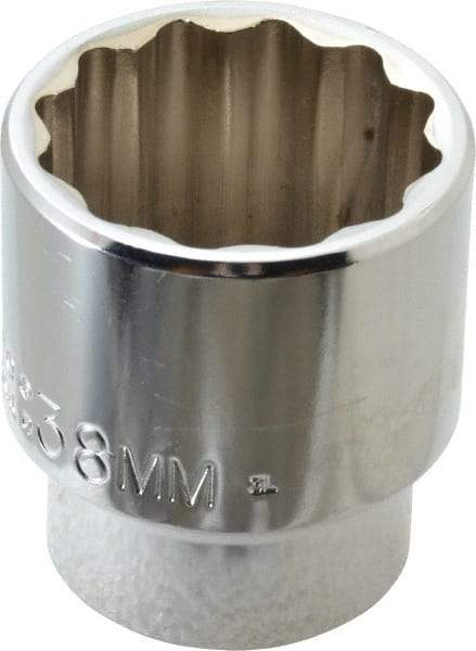 Proto - 1/2" Drive, Standard Hand Socket - 12 Points, 2-1/4" OAL, Alloy Steel, Chrome Finish - Eagle Tool & Supply