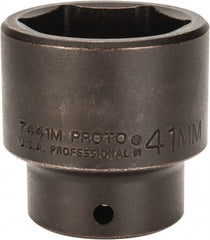 Proto - 1/2" Drive 41mm Standard Impact Socket - 6 Points, 2-3/8" OAL - Eagle Tool & Supply