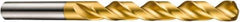 DORMER - 0.437" 130° High Speed Steel Jobber Drill - TiN Finish, Right Hand Cut, Spiral Flute, Straight Shank, 142mm OAL, ADX Point - Eagle Tool & Supply