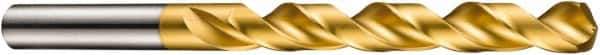 DORMER - 0.4448" 130° High Speed Steel Jobber Drill - TiN Finish, Right Hand Cut, Spiral Flute, Straight Shank, 142mm OAL, ADX Point - Eagle Tool & Supply
