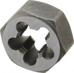 Interstate - 7/16-24 UNS Thread, 7/8" Hex, Right Hand Thread, Hex Rethreading Die - Carbon Steel, 7/16" Thick - Exact Industrial Supply