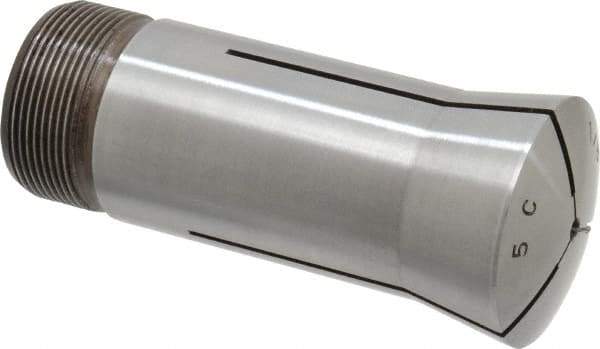Lyndex - 1/8 Inch 5C Round Collet - 3.27 Inch Overall Length, 1.041-24 Internal Thread Size, Steel, 0.0007 Inch TIR - Exact Industrial Supply