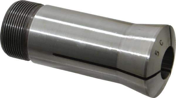Lyndex - 21/32 Inch 5C Round Collet - 3.27 Inch Overall Length, 1.041-24 Internal Thread Size, Steel, 0.0011 Inch TIR - Exact Industrial Supply