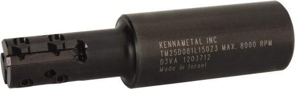 Kennametal - 0.81" Cut Diam, 1-1/2" Max Depth of Cut, 1" Shank Diam, Internal/External Indexable Thread Mill - Insert Style TM25.., 3 Inserts, Toolholder Style TM, 3.9" OAL - Eagle Tool & Supply