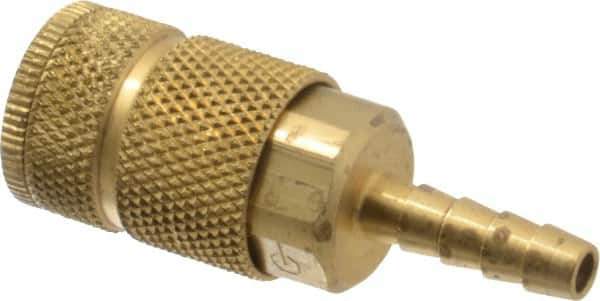 Coilhose Pneumatics - Hose Barb Tru-Flate Automotive Pneumatic Hose Coupler - Brass, 1/4" Body Diam, 1/4" Hose ID - Eagle Tool & Supply