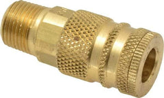 Coilhose Pneumatics - 3/8 Male NPT Industrial Pneumatic Hose Coupler - Brass, 1/4" Body Diam - Eagle Tool & Supply