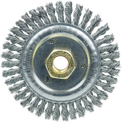 4 1/2″ Root Pass Brush-0.020″ Steel Wire 5/8-11 Dbl-H x Nut - Dually Weld Cleaning Brush - Eagle Tool & Supply