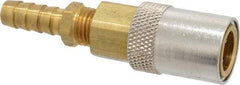 Coilhose Pneumatics - Hose Barb Non-Valved Moldflow Pneumatic Hose Straight Coupler - Brass, 3/8" Body Diam, 3/8" Hose ID - Eagle Tool & Supply