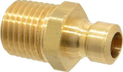 Coilhose Pneumatics - 1/4-18" NPT, 1/4" Body Diam, Coolant & Fluid Line Male Connectors - Brass - Eagle Tool & Supply