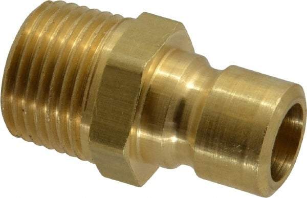 Coilhose Pneumatics - 3/8-18" NPT, 3/8" Body Diam, Coolant & Fluid Line Male Connectors - Brass - Eagle Tool & Supply