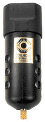 Coilhose Pneumatics - 1/4" Port, 6" High, FRL Filter with Aluminum Bowl & Manual Drain - 250 Max psi, 250°F Max, 3.8 oz Bowl Capacity - Eagle Tool & Supply