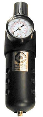 Coilhose Pneumatics - 1/4" NPT Port Compact 1 Piece Filter/Regulator FRL Unit - Polycarbonate Bowl, 48 SCFM, 150 Max psi, 8" High, Manual Drain - Eagle Tool & Supply