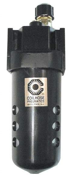 Coilhose Pneumatics - 3/8 NPT Port, 250 Max psi, Standard Lubricator - Metal Bowl with Sight Glass, Cast Aluminum Body, 160 CFM, 250°F Max, 2-3/4" Wide x 8" High - Eagle Tool & Supply