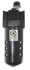 Coilhose Pneumatics - 1/2 NPT Port, 250 Max psi, Standard Lubricator - Metal Bowl with Sight Glass, Cast Aluminum Body, 160 CFM, 250°F Max, 2-3/4" Wide x 8" High - Eagle Tool & Supply