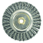6" Filler Pass Brush - .023 Steel Wire; 5/8-11 Dbl-Hex Nut - Dually Weld Cleaning Brush - Eagle Tool & Supply