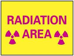 NMC - "Radiation Area", 7" Long x 10" Wide, Pressure-Sensitive Vinyl Safety Sign - Rectangle, 0.004" Thick, Use for Accident Prevention - Eagle Tool & Supply