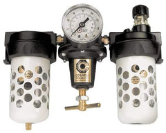 Coilhose Pneumatics - 3/8" NPT Port Heavy Duty 3 Piece Filter-Regulator-Lubricator FRL Unit - Polycarbonate Bowl, 125 Max psi, 6.875" High - Eagle Tool & Supply