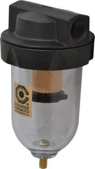 Coilhose Pneumatics - 1/2" Port, 7" High, FRL Filter with Polycarbonate Bowl & Manual Drain - 150 Max psi, 120°F Max, 8 oz Bowl Capacity - Eagle Tool & Supply