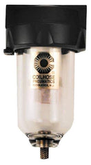 Coilhose Pneumatics - 3/8" Port, 5" High, FRL Filter with Aluminum Bowl & Manual Drain - 250 Max psi, 250°F Max, 4 oz Bowl Capacity - Eagle Tool & Supply