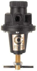 Coilhose Pneumatics - 1 NPT Port, 160 CFM, Cast Aluminum Heavy-Duty T-Handle Regulator - 0 to 200 psi Range, 250 Max psi Supply Pressure, 1/4" Gauge Port Thread, 5" Wide x 8-1/2" High - Eagle Tool & Supply