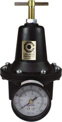Coilhose Pneumatics - 1/4 NPT Port, 40 CFM, Cast Aluminum Heavy-Duty T-Handle Regulator - 0 to 125 psi Range, 250 Max psi Supply Pressure, 1/4" Gauge Port Thread, 3" Wide x 5-1/2" High - Eagle Tool & Supply