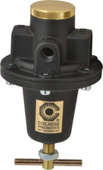 Coilhose Pneumatics - 1/2 NPT Port, 80 CFM, Cast Aluminum Heavy-Duty T-Handle Regulator - 0 to 125 psi Range, 250 Max psi Supply Pressure, 1/4" Gauge Port Thread, 4" Wide x 7" High - Eagle Tool & Supply