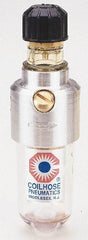 Coilhose Pneumatics - 1/8 NPT Port, 250 Max psi, Miniature Lubricator - Metal Bowl, Cast Aluminum Body, 11 CFM, 250°F Max, 1-1/2" Wide x 5" High - Eagle Tool & Supply