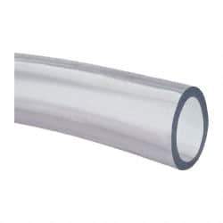 Made in USA - 1-1/4" ID x 1-5/8" OD, 3/16" Wall Thickness, Cut to Length (50' Standard Length) PVC Tube - Clear, 31 Max psi, 68 Shore A Hardness - Eagle Tool & Supply