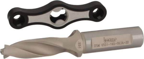 Iscar - 0.551 to 0.587" Diam, 3xD, 1.65" Max Depth, 5/8" Shank Diam, 4.27" OAL, Replaceable Tip Drill - IDK, IDM, IDN, IDP Insert, DSM Toolholder, Series ChamDrillJet - Eagle Tool & Supply
