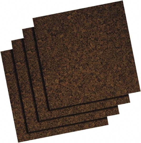 Quartet - 12" Wide x 12" High Adhesive Cork Board - Brown - Eagle Tool & Supply