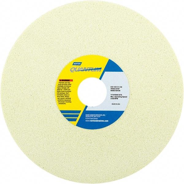 Norton - 8" Diam x 1-1/4" Hole x 1/2" Thick, G Hardness, 60 Grit Surface Grinding Wheel - Ceramic, Type 1, Medium Grade, 3,105 Max RPM - Eagle Tool & Supply