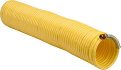Coilhose Pneumatics - 1/4" ID, 1/4 Thread, 50' Long, Yellow Nylon Coiled & Self Storing Hose - 185 Max psi, Male Swivel x Male Swivel - Eagle Tool & Supply