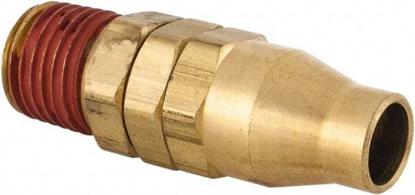 Coilhose Pneumatics - 1/4 NPT, Brass Reusable Hose Male Swivel Fitting - 3/16" Hose ID x 5/16" Hose OD - Eagle Tool & Supply