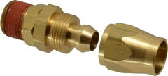 Coilhose Pneumatics - 3/8 NPT, Brass Reusable Hose Male Swivel Fitting - 3/8" Hose ID x 9/16" Hose OD - Eagle Tool & Supply