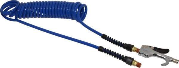 Coilhose Pneumatics - 1/4" ID Thumb Lever Air Gun Assembly - 15' Long Polyurethane Hose - Eagle Tool & Supply