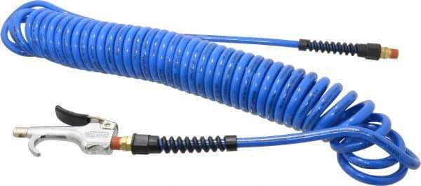 Coilhose Pneumatics - 1/4" ID Thumb Lever Air Gun Assembly - 25' Long Polyurethane Hose - Eagle Tool & Supply