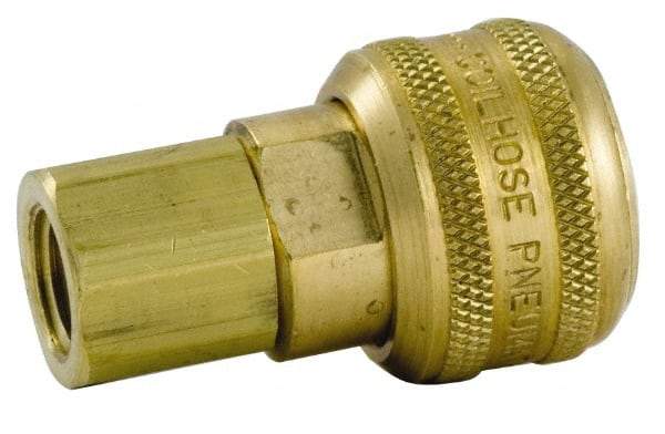 Coilhose Pneumatics - 3/8 Male NPT Industrial Pneumatic Hose Coupler - Brass, 1/2" Body Diam - Eagle Tool & Supply