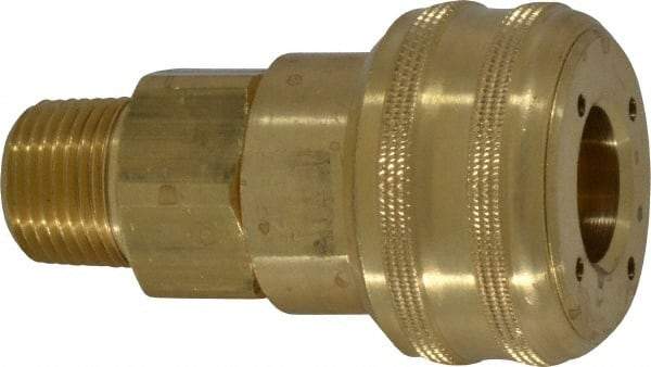 Coilhose Pneumatics - 3/8 Male NPT Industrial Pneumatic Hose Coupler - Brass, 3/8" Body Diam - Eagle Tool & Supply