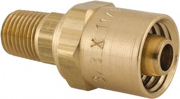 Dixon Valve & Coupling - 1/4 NPTF, Reusable Hose Male Fitting - 3/8" Hose ID x 11/16" Hose OD - Eagle Tool & Supply