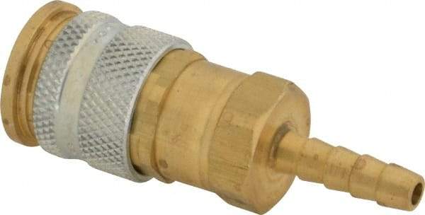 Coilhose Pneumatics - Hose Barb European High Flow Pneumatic Hose Coupler - Brass, 1/4" Body Diam, 1/4" Hose ID - Eagle Tool & Supply